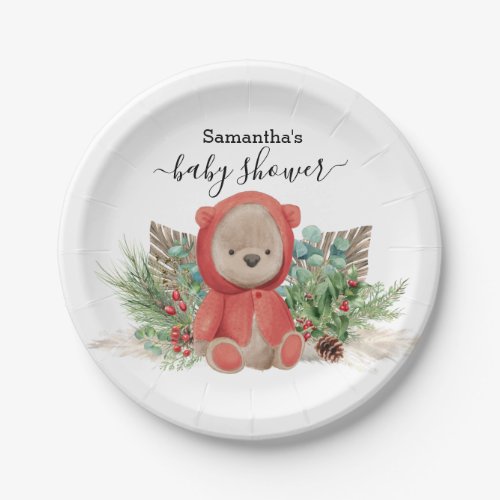 Baby Teddy Bear Christmas  Boho Bouquet  Paper Plates