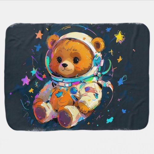 Baby Teddy Bear Dreaming of Being an Astronaut Baby Blanket