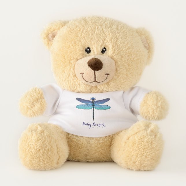 Baby Teddy Bear Stuffed Animal w Dragonfly (Front)
