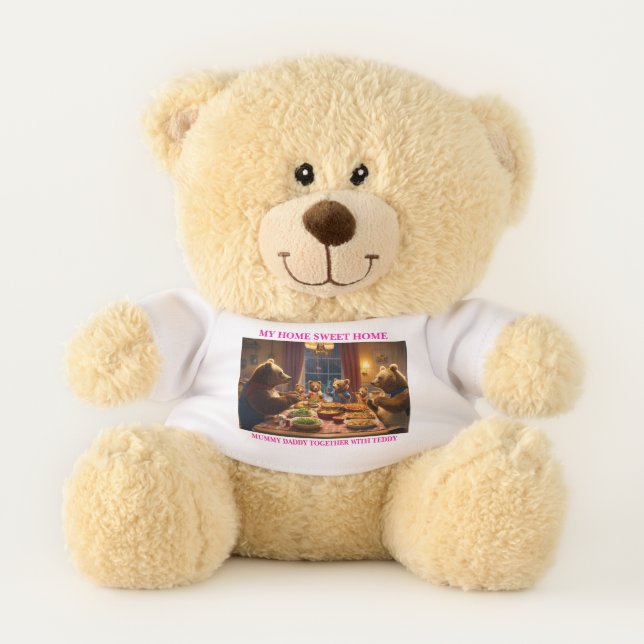Baby Teddy Bear – "Sweet Home" Keepsake Plush Toy (Front)