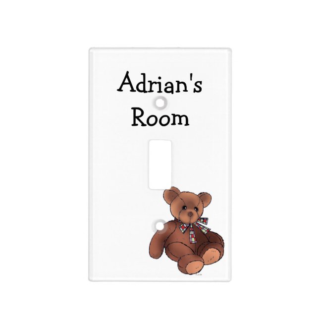 baby teddy bear toy nursery light switch cover (Front)