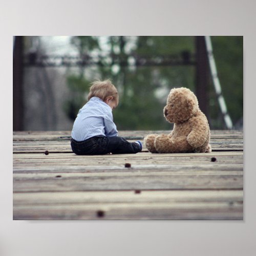 Baby Teddy Bear Toy Teddy Bear Cute Child Art Poster