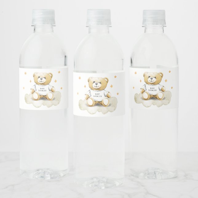 Baby Teddy Bear Water Bottle Label Set (Bottles)