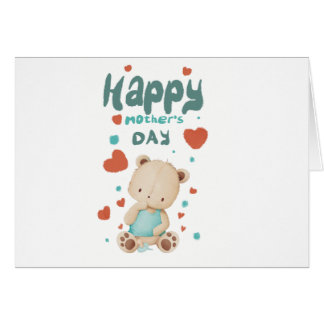 Baby teddy wishes happy mother's day cards