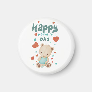 Baby teddy wishes happy mother's day magnet
