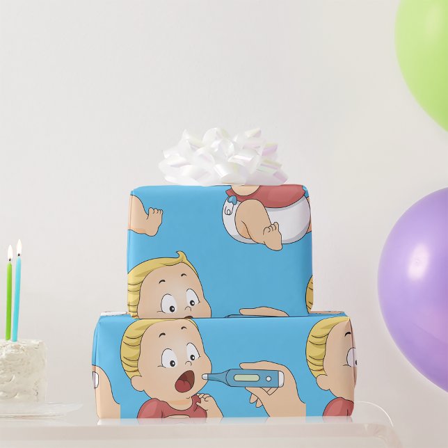 Baby Temperature Check Pediatric Health  Wrapping Paper (Creator Uploaded)