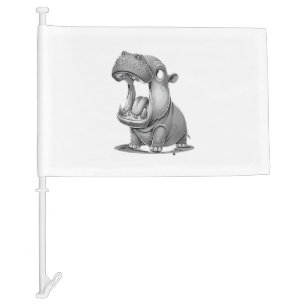 Baby Thailand Hippo Cute Moo Deng T-Shirt Car Flag