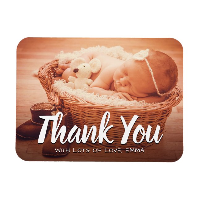 Baby Thank You Custom Photo Magnet (Horizontal)