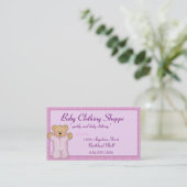 Baby Themed Business Card :: Pink/Purple Teddy (Standing Front)