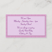 Baby Themed Business Card :: Pink/Purple Teddy (Back)
