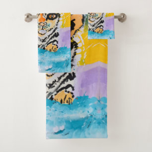 Baby Tiger "Art by Kids" Bath Towel Set
