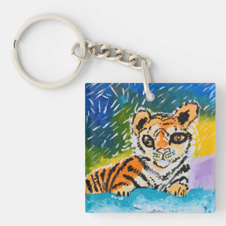 Baby Tiger "Art by Kids" Keychain