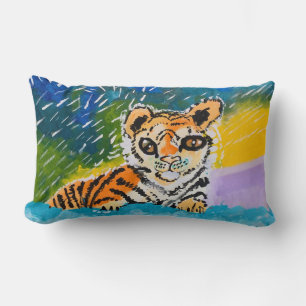 Baby Tiger "Art by Kids" Lumbar Pillow