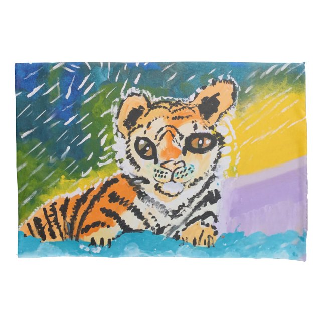 Baby Tiger "Art by Kids" Pillow Case (Front)