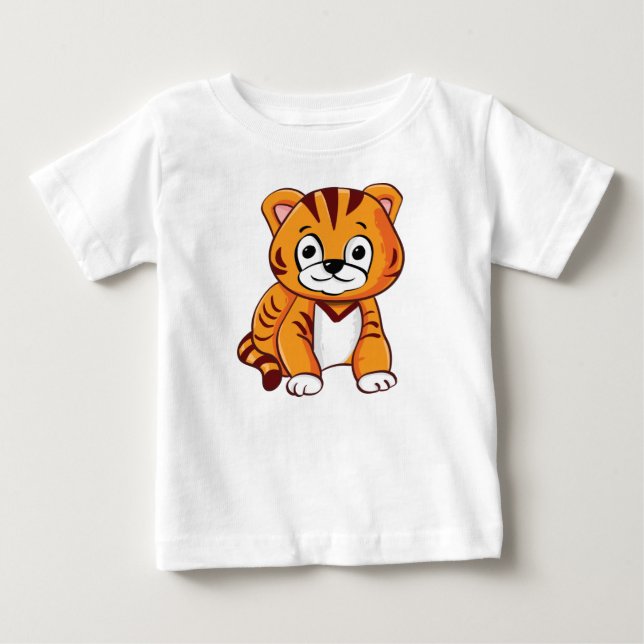Baby Tiger Cartoon Baby T-Shirt (Front)