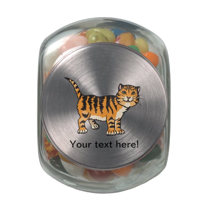 Baby tiger cartoon glass candy jars