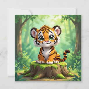 Baby Tiger Cute Cartoon Kid's Nursery Art