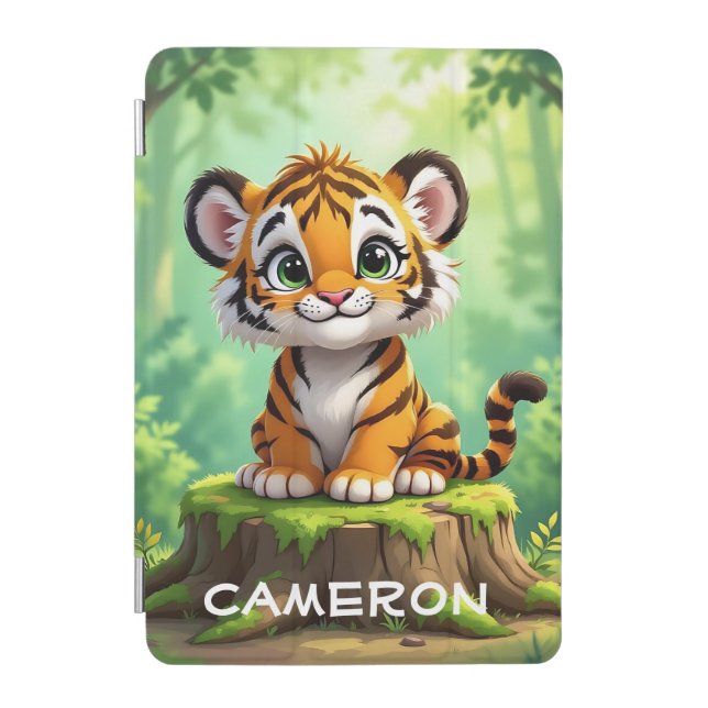 Baby Tiger | Cute Cartoon Kid's Nursery Art iPad Mini Cover (Front)
