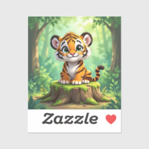 Baby Tiger Cute Cartoon Kid's Nursery Art Sticker