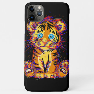Baby Tiger Doodle: Wild Cuteness and Eyes iPhone 11 Pro Max Case