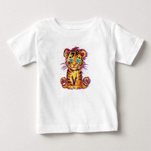 Baby Tiger Doodle: Wild Sweetness and Eye Baby T-Shirt (Front)