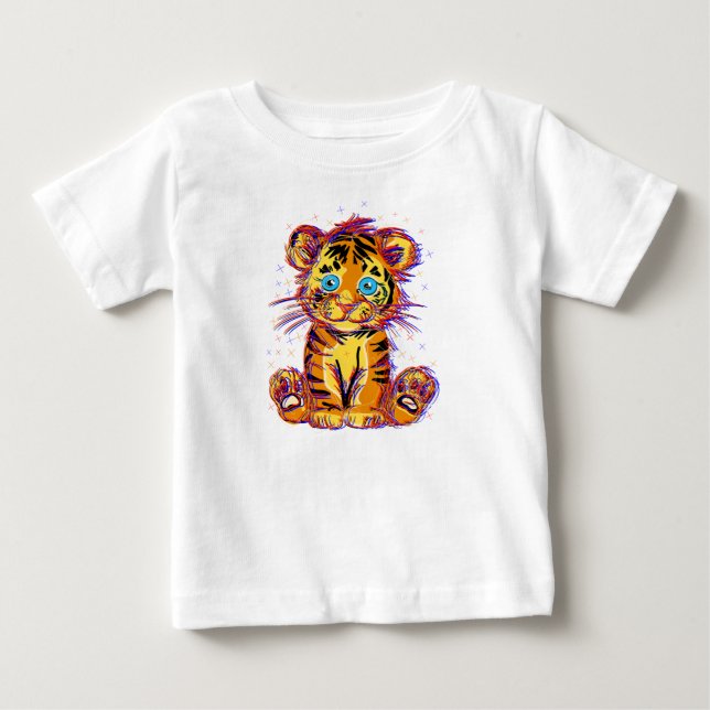 Baby Tiger Doodle: Wild Sweetness and Eye Baby T-Shirt (Front)