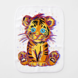 Baby Tiger Doodle: Wild Sweetness and Eye Burp Cloth