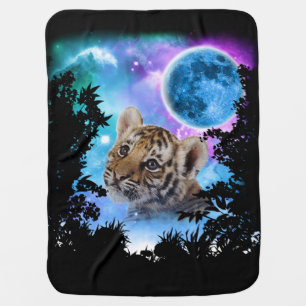 Baby Tiger MidNight Forest Blanket