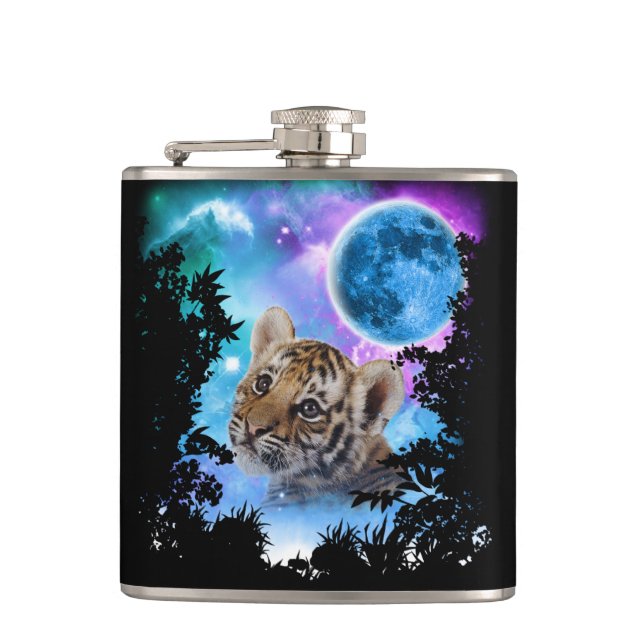 Baby Tiger MidNight Forest Flask (Front)