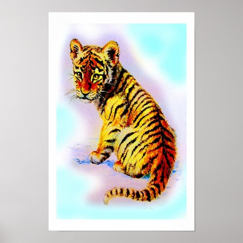 Baby tiger poster