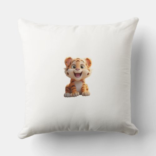 Baby tiger print throw pillow