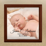 Baby Time Capsule Photo Wood Keepsake Box<br><div class="desc">Baby personalized time capsule wooden keepsake box with baby's name and birthday text field. Replace the photo with your own photo. The time capsule is a fun gift from parents, family or friends. Contents might include personal notes, photos, date-stamped memorabilia, small period pieces, such as personal care items, jewelry or...</div>
