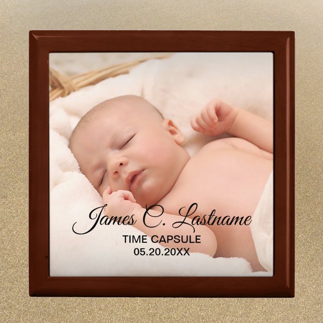 Baby Time Capsule Photo Wood Keepsake Box (Creator Uploaded)