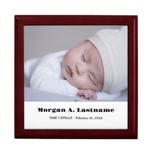 Baby Time Capsule Photo Wood Keepsake Box