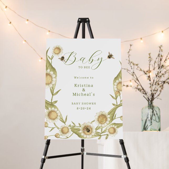 Baby to Bee Baby Shower Welcome Foam Board (In Situ (Stand))