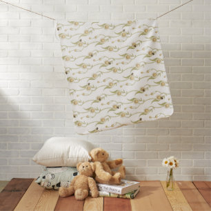 Baby to Bee Floral Green Yellow Blanket