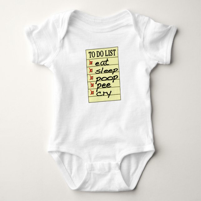Baby to do list baby bodysuit (Front)
