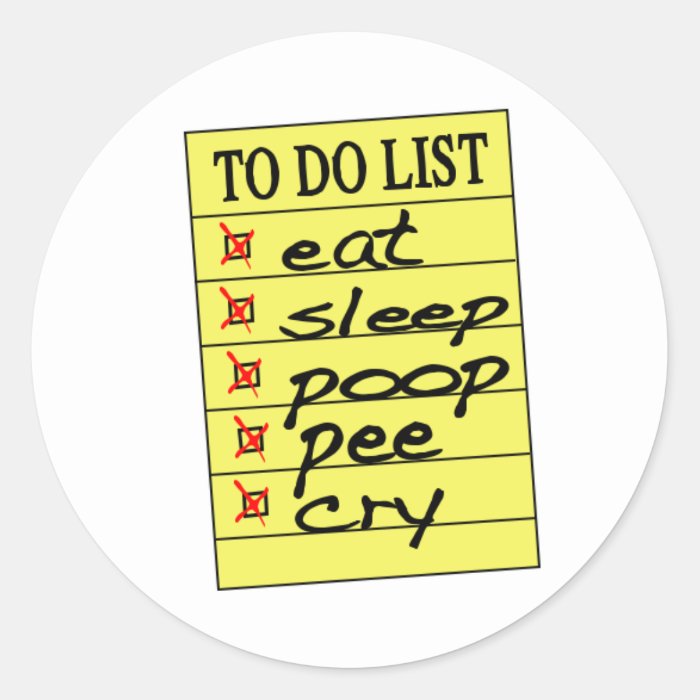 Baby to do list sticker