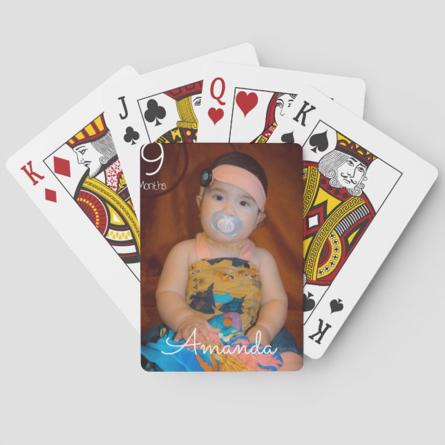 Baby Toddler Photography Announcement Poker Cards (Back)