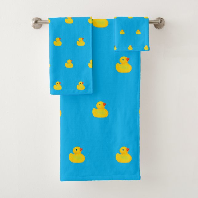 Baby & Toddler Rubber Ducky Bath Towel Set  (Insitu)