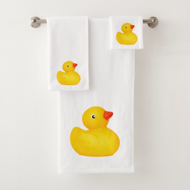 Baby & Toddler Rubber Ducky Bath Towel Set  (Insitu)
