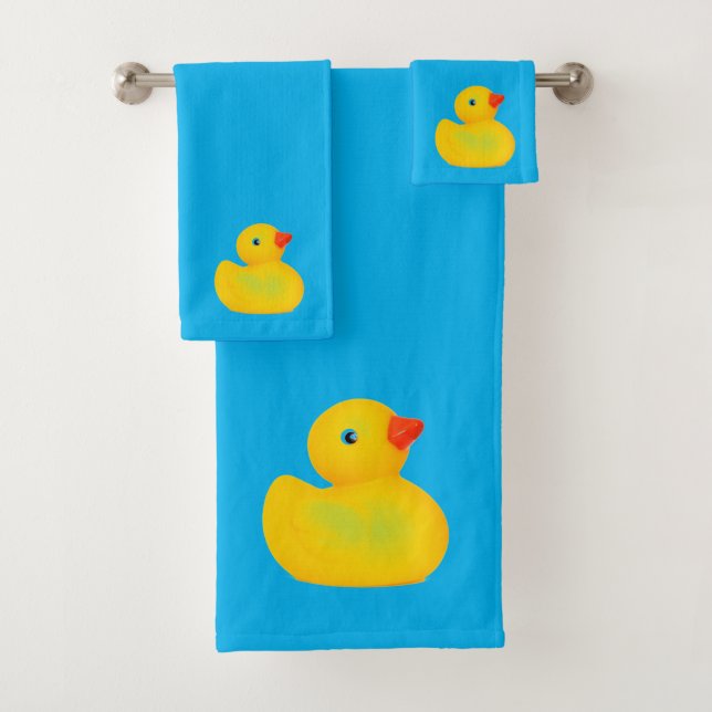 Baby & Toddler Rubber Ducky Bath Towel Set  (Insitu)