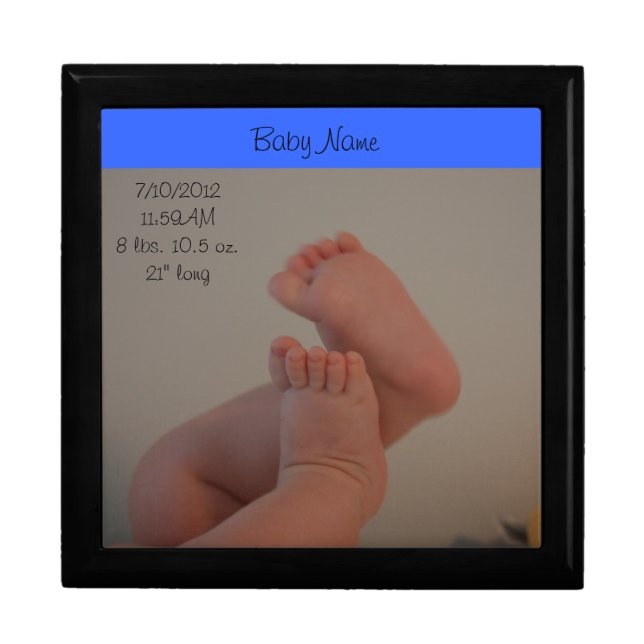 Baby Toes Boy Keepsake Large CUSTOMIZE IT Jewelry Box (Front)