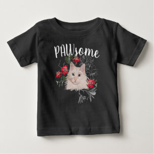 Baby top T-shirt paw-some cat
