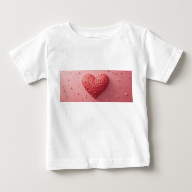 Baby Tops & T-Shirts    Pink poster heart shirt (Front)