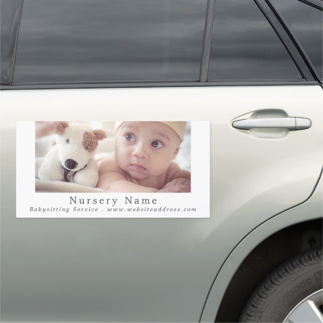 Baby & Toy Dog, Babysitter, Daycare, Nursery Car Magnet (In Situ)