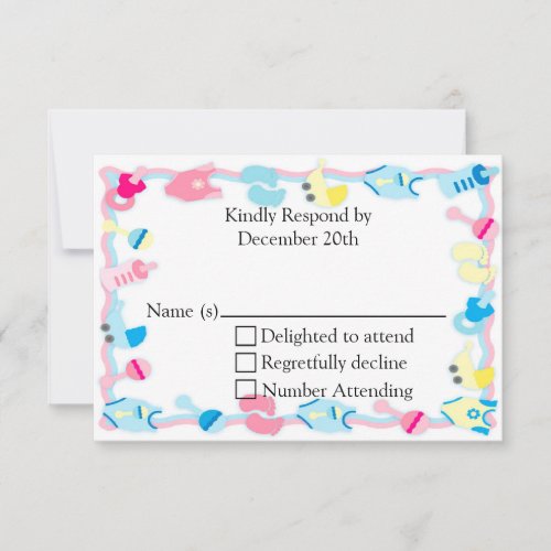 Baby Toys Baby Shower RSVP Card