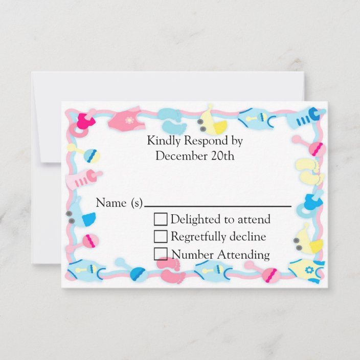 Baby Toys Baby Shower RSVP Card | Zazzle.com