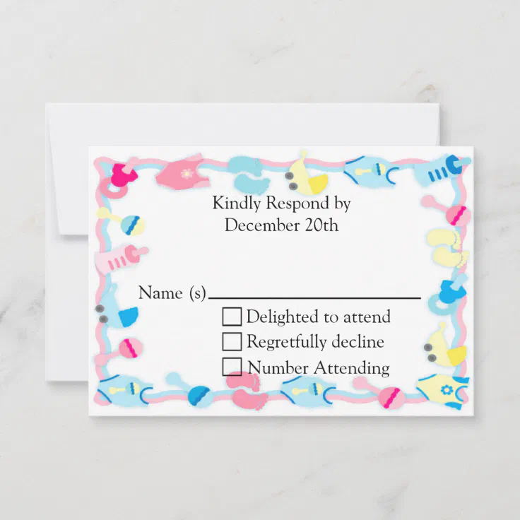 Baby Toys Baby Shower RSVP Card Zazzle