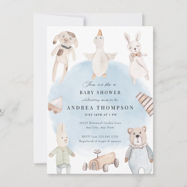 Baby Toys | Vintage Baby Shower Invitation (Front)